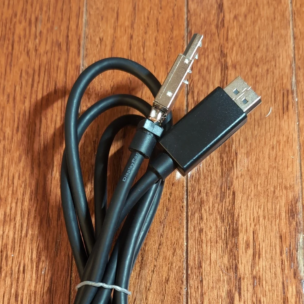 Two DisplayPort Cables Black